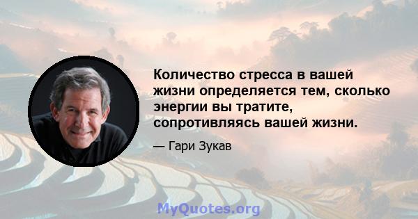 Количество стресса в вашей жизни определяется тем, сколько энергии вы тратите, сопротивляясь вашей жизни.