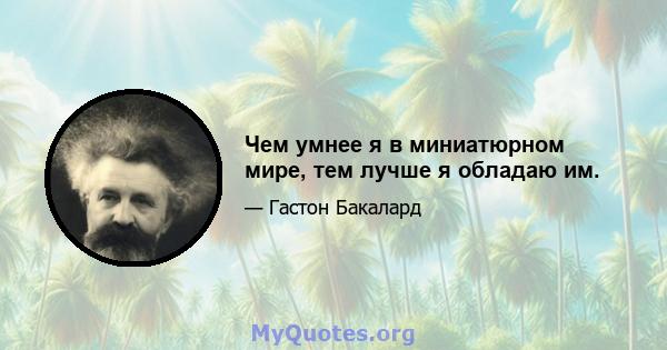 Чем умнее я в миниатюрном мире, тем лучше я обладаю им.