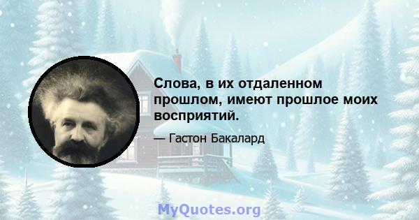 Слова, в их отдаленном прошлом, имеют прошлое моих восприятий.