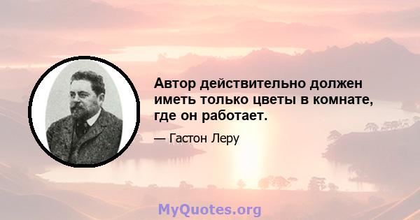 Автор действительно должен иметь только цветы в комнате, где он работает.