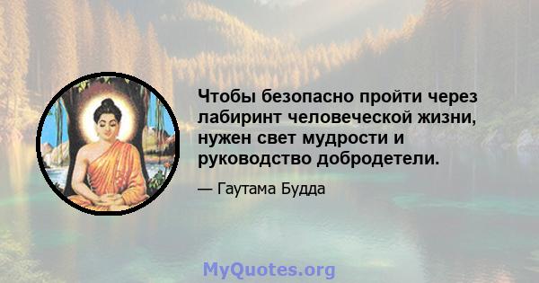 Чтобы безопасно пройти через лабиринт человеческой жизни, нужен свет мудрости и руководство добродетели.