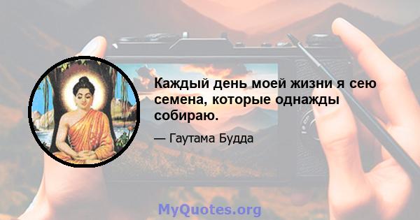 Каждый день моей жизни я сею семена, которые однажды собираю.