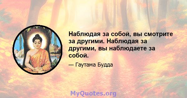 Наблюдая за собой, вы смотрите за другими. Наблюдая за другими, вы наблюдаете за собой.