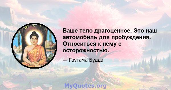 Ваше тело драгоценное. Это наш автомобиль для пробуждения. Относиться к нему с осторожностью.