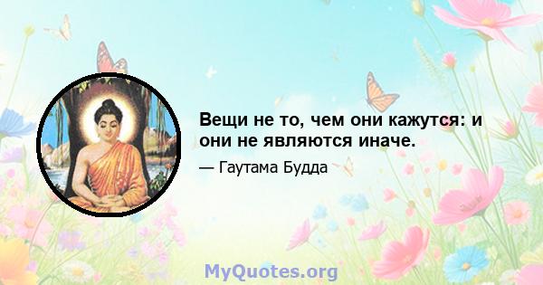 Вещи не то, чем они кажутся: и они не являются иначе.