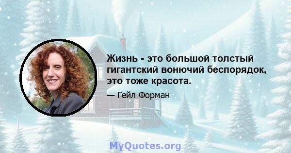 Жизнь - это большой толстый гигантский вонючий беспорядок, это тоже красота.