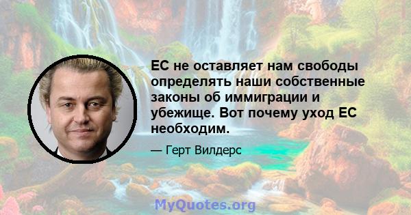 ЕС не оставляет нам свободы определять наши собственные законы об иммиграции и убежище. Вот почему уход ЕС необходим.