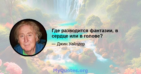 Где разводится фантазии, в сердце или в голове?