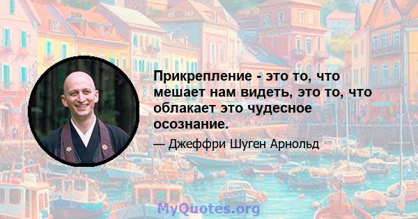 Прикрепление - это то, что мешает нам видеть, это то, что облакает это чудесное осознание.