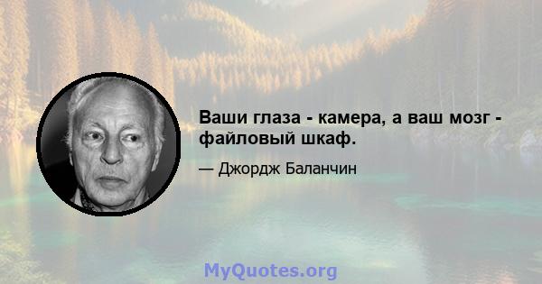 Ваши глаза - камера, а ваш мозг - файловый шкаф.