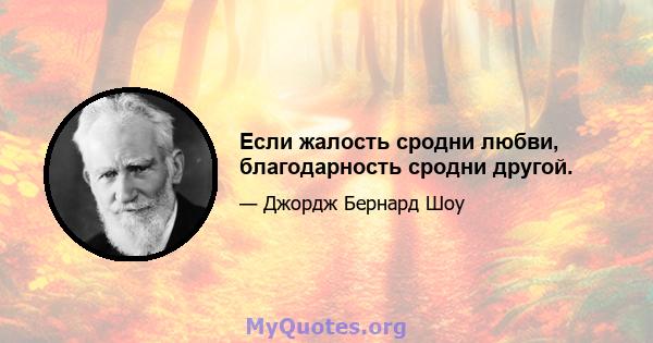 Если жалость сродни любви, благодарность сродни другой.