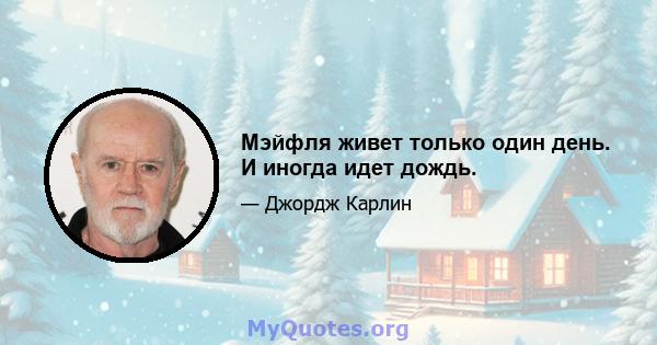 Мэйфля живет только один день. И иногда идет дождь.