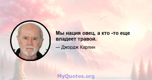 Мы нация овец, а кто -то еще владеет травой.