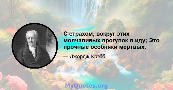 С страхом, вокруг этих молчаливых прогулок я иду; Это прочные особняки мертвых.