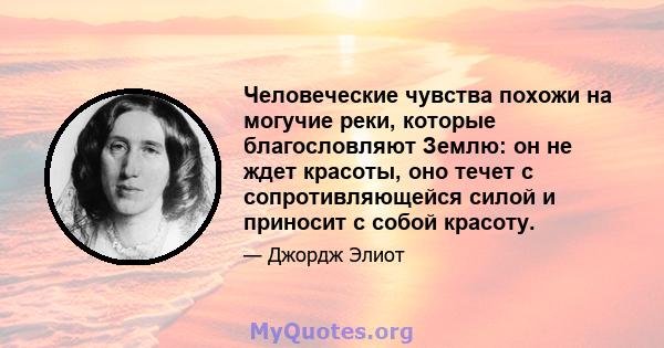 Человеческие чувства похожи на могучие реки, которые благословляют Землю: он не ждет красоты, оно течет с сопротивляющейся силой и приносит с собой красоту.