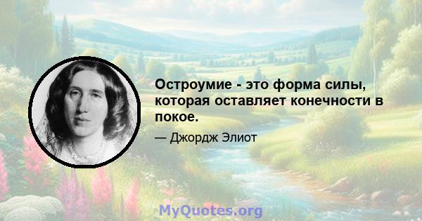 Остроумие - это форма силы, которая оставляет конечности в покое.