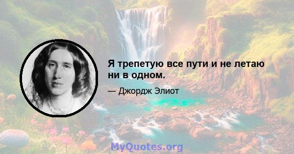 Я трепетую все пути и не летаю ни в одном.