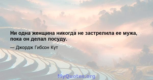 Ни одна женщина никогда не застрелила ее мужа, пока он делал посуду.