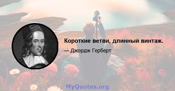 Короткие ветви, длинный винтаж.