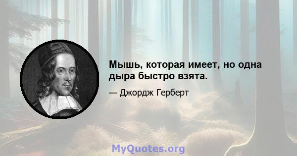 Мышь, которая имеет, но одна дыра быстро взята.