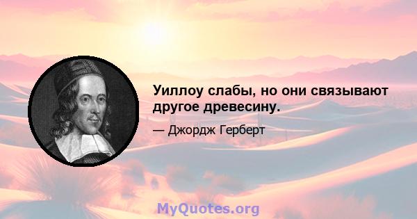 Уиллоу слабы, но они связывают другое древесину.