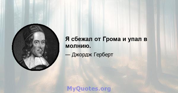 Я сбежал от Грома и упал в молнию.