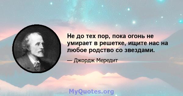 Не до тех пор, пока огонь не умирает в решетке, ищите нас на любое родство со звездами.