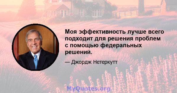 Моя эффективность лучше всего подходит для решения проблем с помощью федеральных решений.