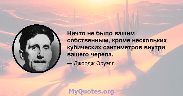 Ничто не было вашим собственным, кроме нескольких кубических сантиметров внутри вашего черепа.