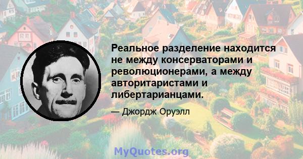 Реальное разделение находится не между консерваторами и революционерами, а между авторитаристами и либертарианцами.