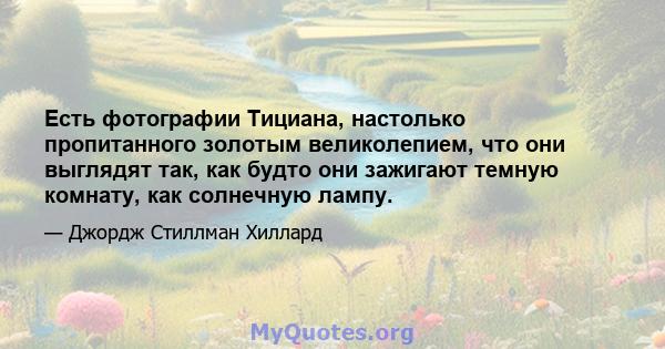 Есть фотографии Тициана, настолько пропитанного золотым великолепием, что они выглядят так, как будто они зажигают темную комнату, как солнечную лампу.