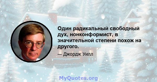 Один радикальный свободный дух, нонконформист, в значительной степени похож на другого.