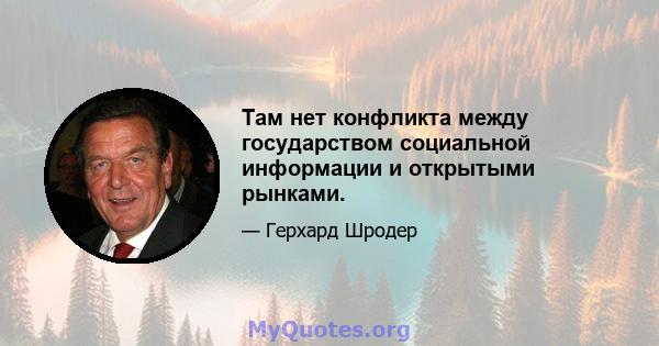 Там нет конфликта между государством социальной информации и открытыми рынками.