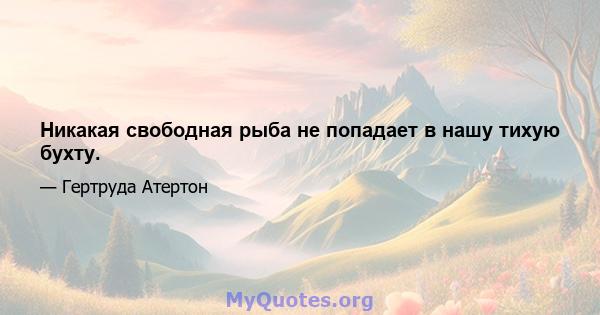 Никакая свободная рыба не попадает в нашу тихую бухту.