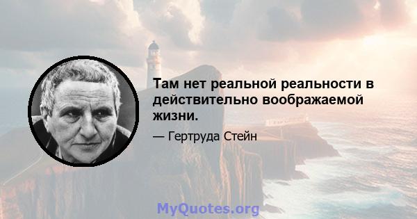 Там нет реальной реальности в действительно воображаемой жизни.