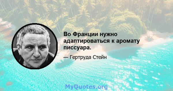 Во Франции нужно адаптироваться к аромату писсуара.