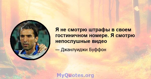 Я не смотрю штрафы в своем гостиничном номере. Я смотрю непослушные видео