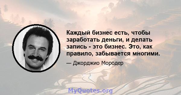 Каждый бизнес есть, чтобы заработать деньги, и делать запись - это бизнес. Это, как правило, забывается многими.