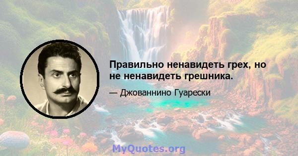 Правильно ненавидеть грех, но не ненавидеть грешника.