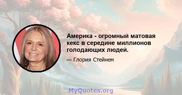 Америка - огромный матовая кекс в середине миллионов голодающих людей.