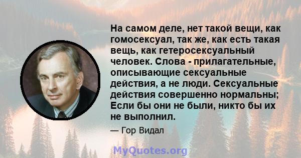 На самом деле, нет такой вещи, как гомосексуал, так же, как есть такая вещь, как гетеросексуальный человек. Слова - прилагательные, описывающие сексуальные действия, а не люди. Сексуальные действия совершенно нормальны; 