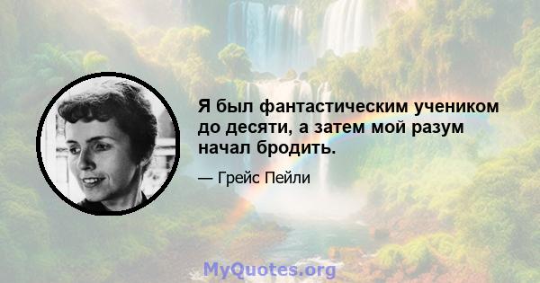 Я был фантастическим учеником до десяти, а затем мой разум начал бродить.