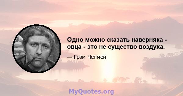 Одно можно сказать наверняка - овца - это не существо воздуха.