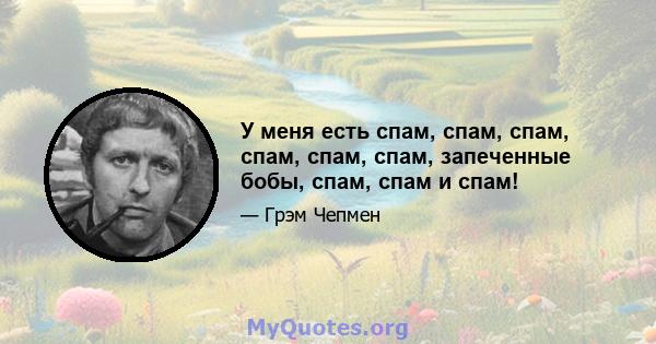 У меня есть спам, спам, спам, спам, спам, спам, запеченные бобы, спам, спам и спам!