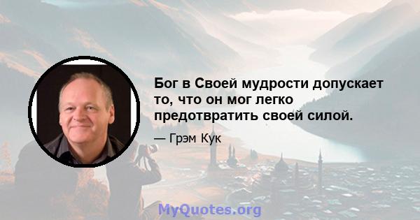 Бог в Своей мудрости допускает то, что он мог легко предотвратить своей силой.