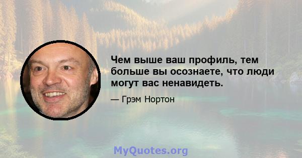 Чем выше ваш профиль, тем больше вы осознаете, что люди могут вас ненавидеть.