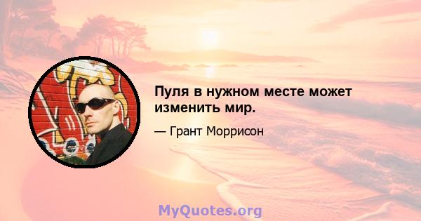 Пуля в нужном месте может изменить мир.