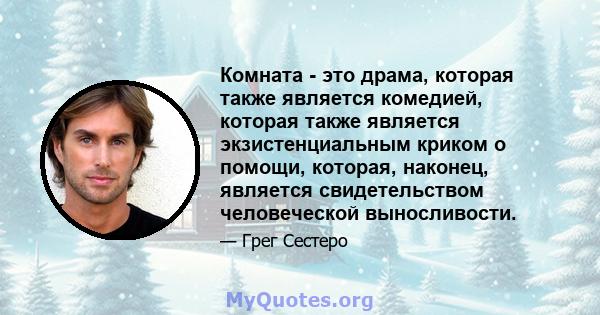 Комната - это драма, которая также является комедией, которая также является экзистенциальным криком о помощи, которая, наконец, является свидетельством человеческой выносливости.