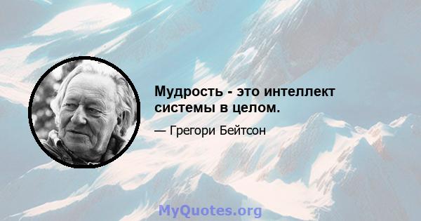 Мудрость - это интеллект системы в целом.