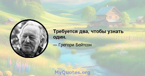 Требуется два, чтобы узнать один.